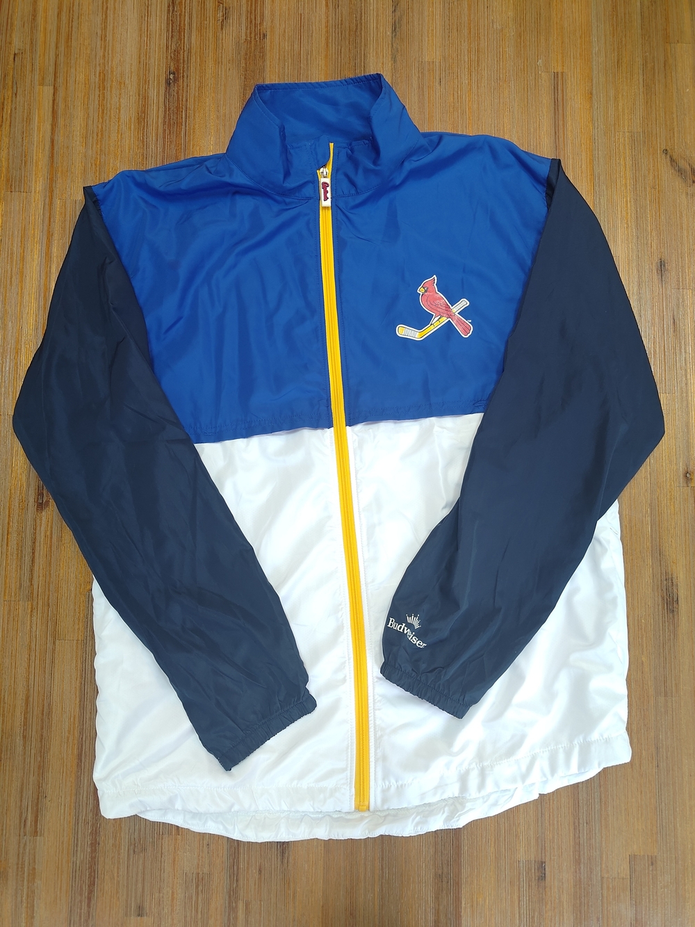 Men's Colorblock Windbreaker Jacket - Cardinals/Blues Collaboration